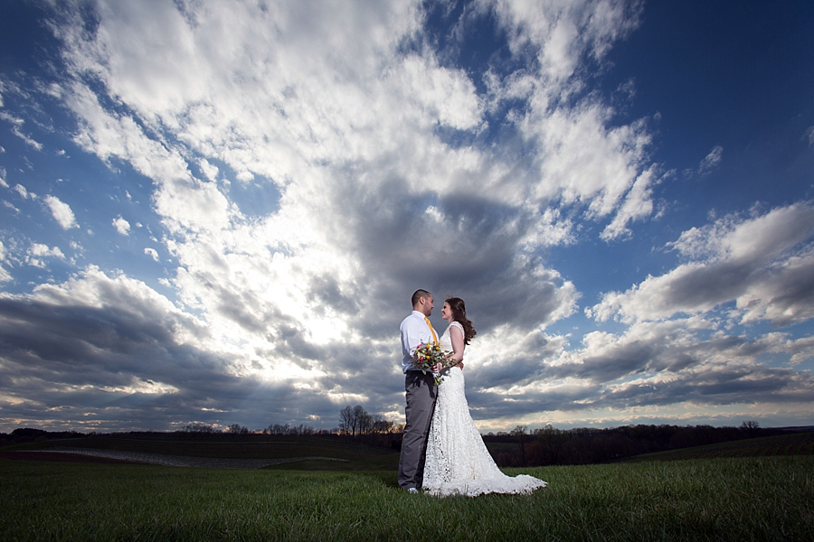 Wedding couple sky photo