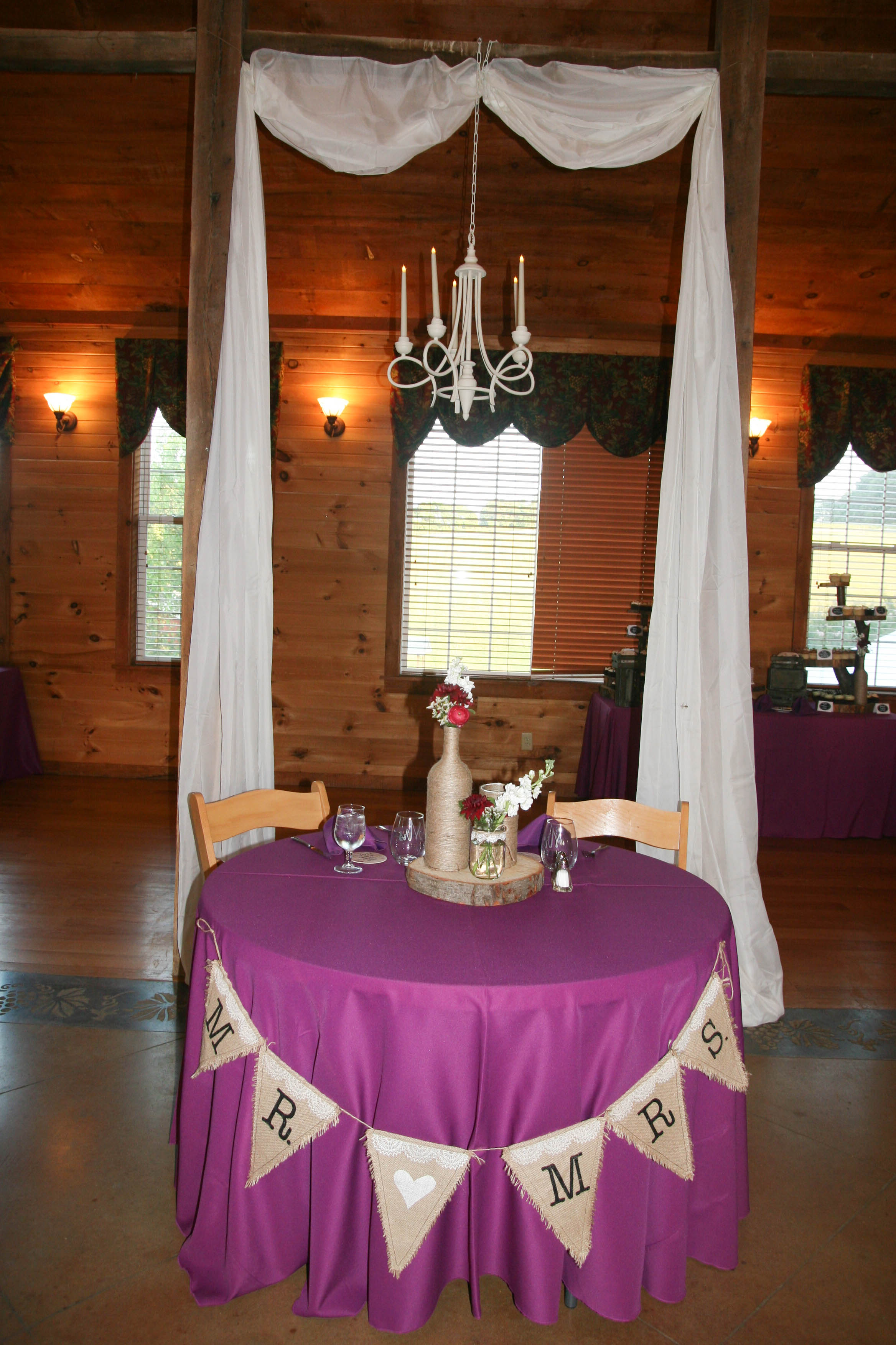 Wedding bride and groom table