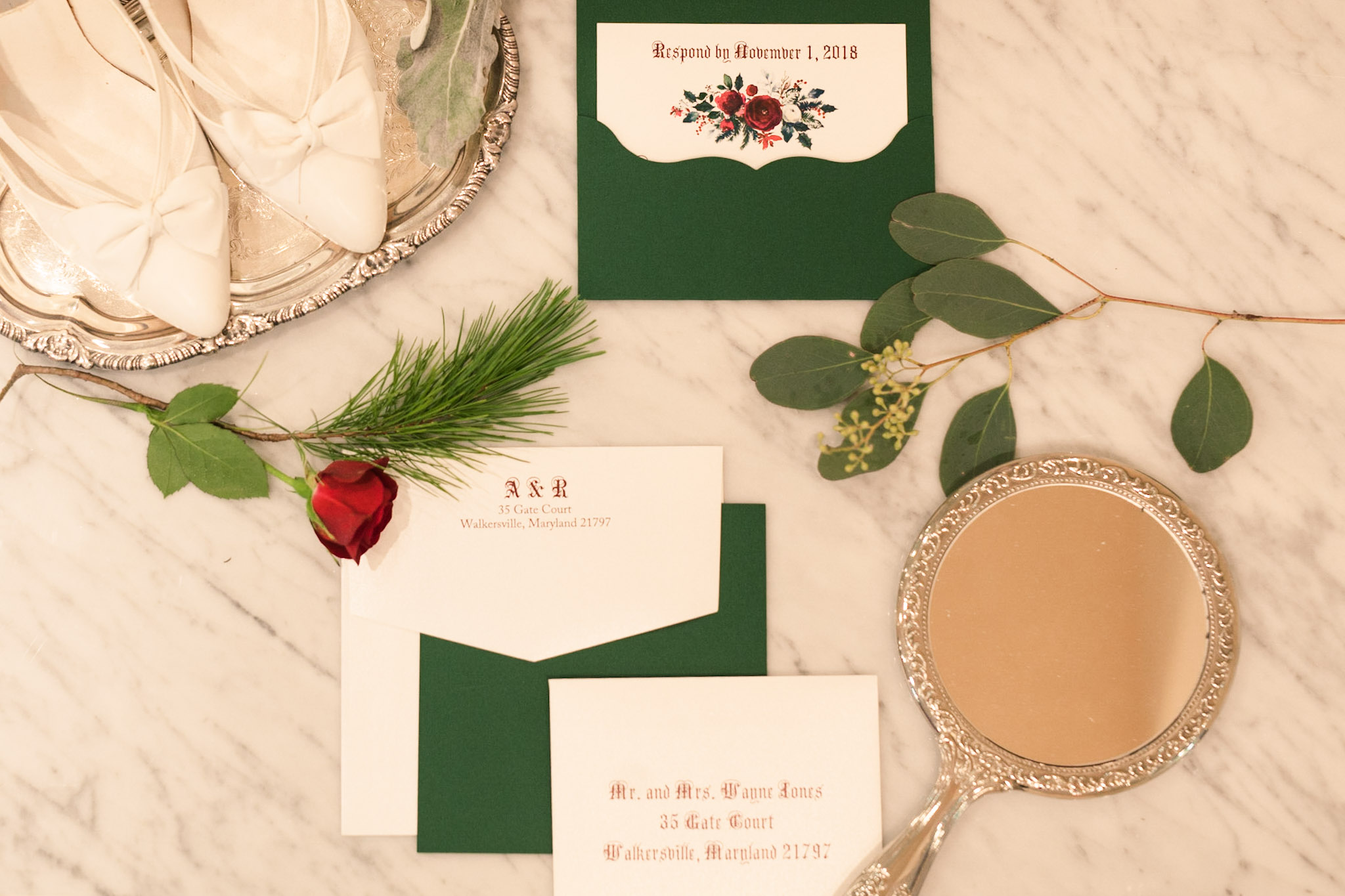 Winter fairy tale wedding invitations
