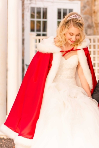 bride in red cape fairytale