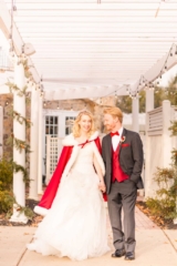 winter fairytale wedding couple