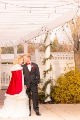 winter fairytale wedding couple