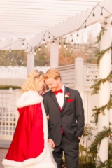 winter wedding bride and groom