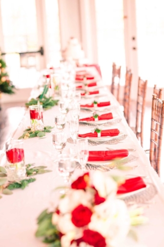 Winter wedding table spread